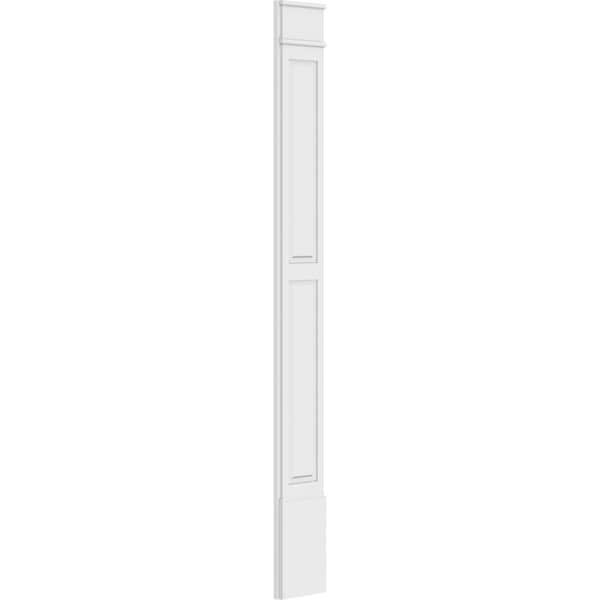 Ekena Millwork Two Equal Raised Panel PVC Pilaster w/Decorative Capital & Base, 12W x 108H x 2P, PR - PILP12X108DRP02-2