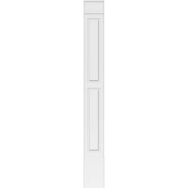 Ekena Millwork Two Equal Raised Panel PVC Pilaster w/Decorative Capital & Base, 12W x 108H x 2P, PR - PILP12X108DRP02-2