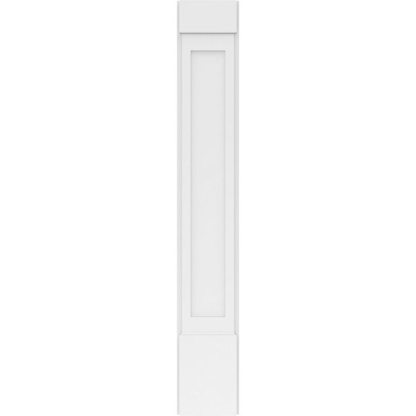 Ekena Millwork Flat Panel PVC Pilaster w/Standard Capital & Base, 9"W x 60"H x 2"P - PILP09X060FP01-2