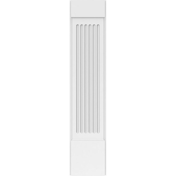 Ekena Millwork Fluted PVC Pilaster w/Standard Capital & Base, 10"W x 48"H x 2"P - PILP10X048FL01-2