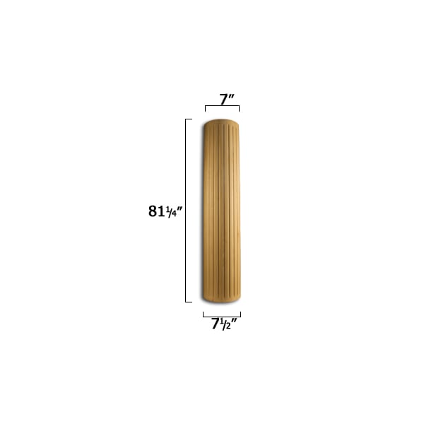 Osborne Wood Products 81 1/4 x 7 1/2 Fluted Column in Hard Maple - 16050HM