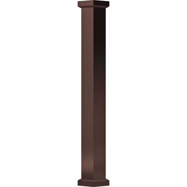 Ekena Millwork 6" x 9' Endura-Aluminum Empire Style Column, Square Shaft (For Post Wrap Installation) Non-Tapered - EA0609INPSBEMEM