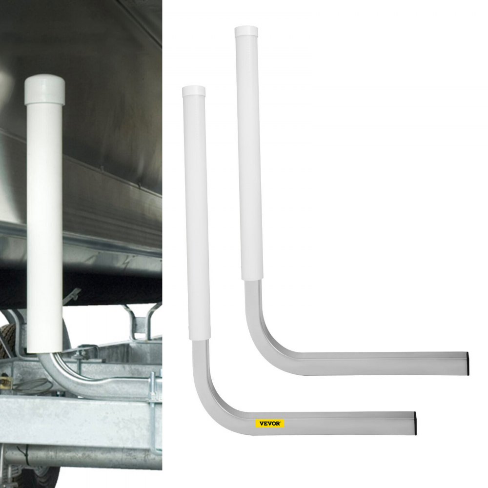 VEVOR Boat Trailer Guide-on, 22", 2PCS Steel Trailer Post Guide ons, with White PVC Tube Covers, Complete Mounting Accessories Included, for Ski Boat, Fishing Boat or Sailboat Trailer - CTCDGHYL16PVCZDJIV0