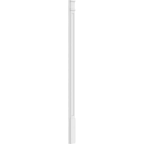 Ekena Millwork Flat Panel PVC Pilaster w/Decorative Capital & Base, 5"W x 96"H x 2"P - PILP05X096FP02-2