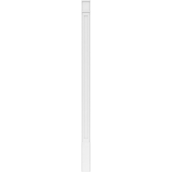 Ekena Millwork Flat Panel PVC Pilaster w/Decorative Capital & Base, 5"W x 96"H x 2"P - PILP05X096FP02-2