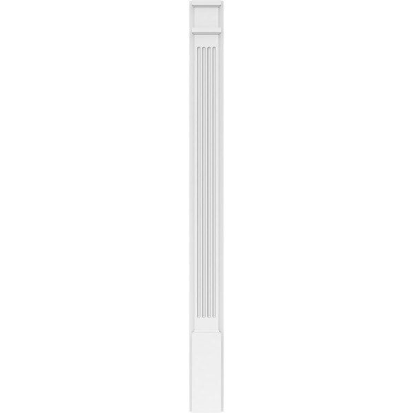 Ekena Millwork Fluted PVC Pilaster w/Decorative Capital & Base, 5"W x 60"H x 2"P - PILP05X060FL02-2