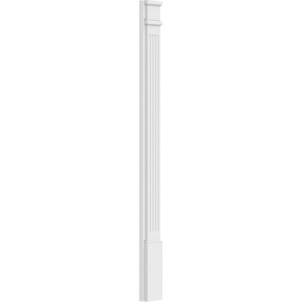 Ekena Millwork Fluted PVC Pilaster w/Decorative Capital & Base, 5"W x 60"H x 2"P - PILP05X060FL02-2