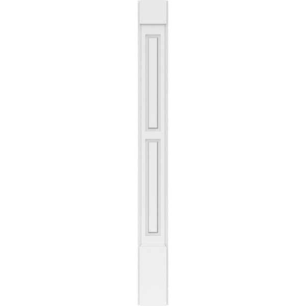 Ekena Millwork Two Equal Raised Panel PVC Pilaster w/Standard Capital & Base, 6"W x 60"H x 2"P - PILP06X060DRP01-2
