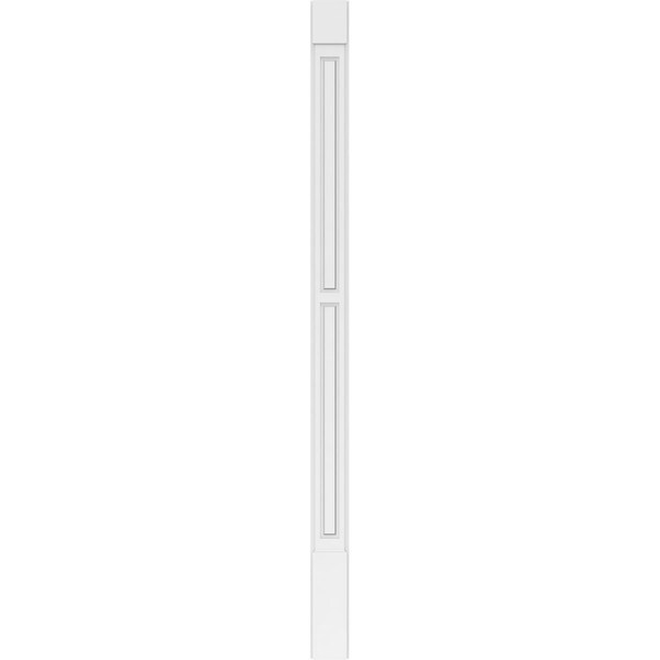 Ekena Millwork Two Equal Raised Panel PVC Pilaster w/Standard Capital & Base, 6W x 102H x 2P, PR - PILP06X102DRP01-2