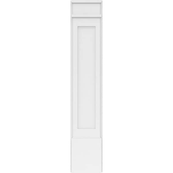 Ekena Millwork Flat Panel PVC Pilaster w/Decorative Capital & Base, 9"W x 48"H x 2"P - PILP09X048FP02-2