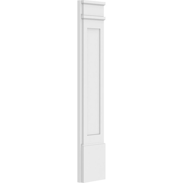 Ekena Millwork Flat Panel PVC Pilaster w/Decorative Capital & Base, 9"W x 48"H x 2"P - PILP09X048FP02-2