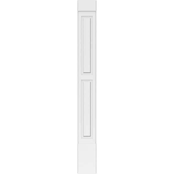 Ekena Millwork Two Equal Raised Panel PVC Pilaster w/Standard Capital & Base, 10"W x 90"H x 2"P - PILP10X090DRP01-2