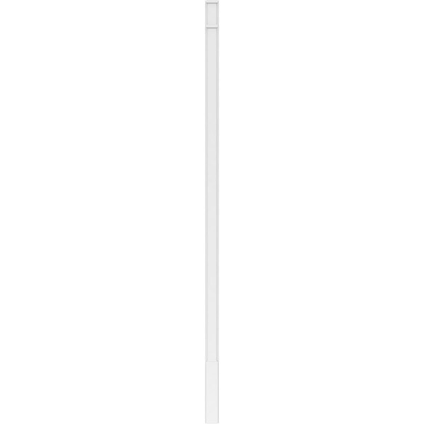 Ekena Millwork Plain PVC Pilaster w/Decorative Capital & Base, 4"W x 120"H x 2"P - PILP04X120SM02-2