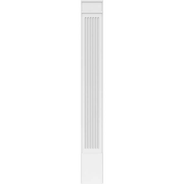 Ekena Millwork Fluted PVC Pilaster w/Decorative Capital & Base, 10W x 82H x 2P, PR - PILP10X082FL02-2