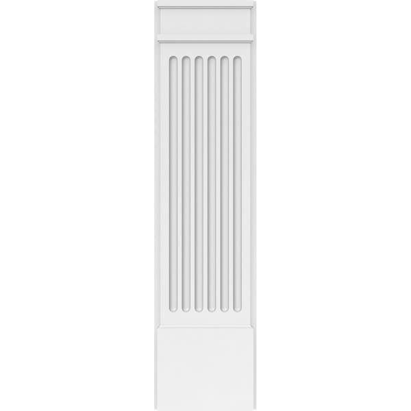 Ekena Millwork Fluted PVC Pilaster w/Decorative Capital & Base, 12"W x 48"H x 2"P - PILP12X048FL02-2