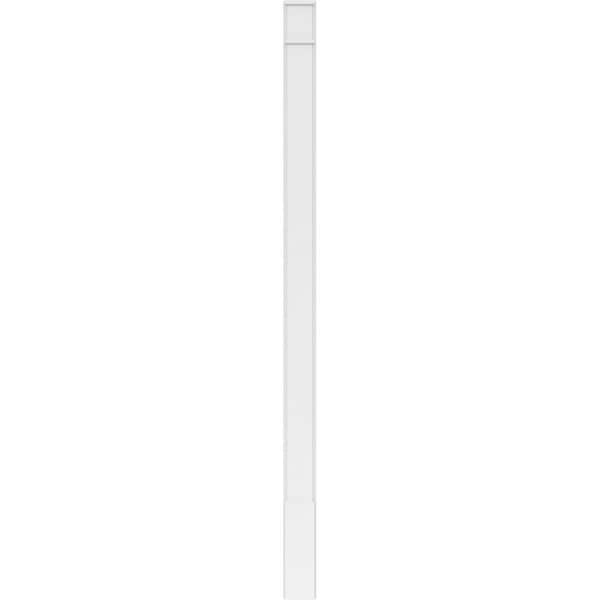 Ekena Millwork Plain PVC Pilaster w/Decorative Capital & Base, 6"W x 108"H x 2"P - PILP06X108SM02-2