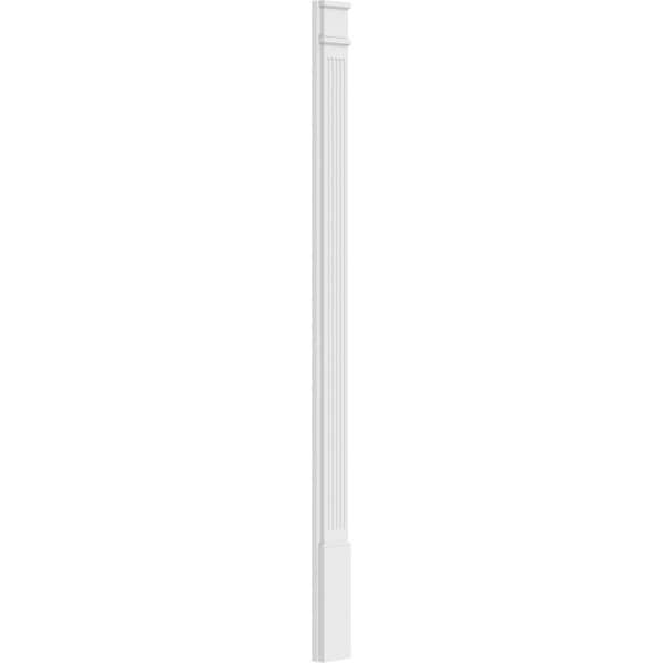 Ekena Millwork Fluted PVC Pilaster w/Decorative Capital & Base, 6"W x 90"H x 2"P - PILP06X090FL02-2
