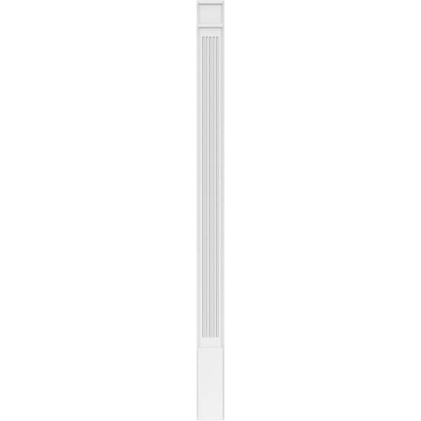 Ekena Millwork Fluted PVC Pilaster w/Decorative Capital & Base, 6"W x 90"H x 2"P - PILP06X090FL02-2