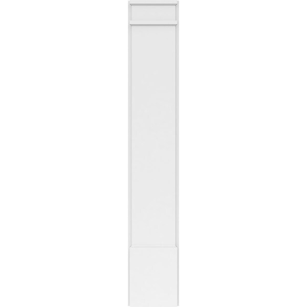 Ekena Millwork Plain PVC Pilaster w/Decorative Capital & Base, 10"W x 60"H x 2"P - PILP10X060SM02-2