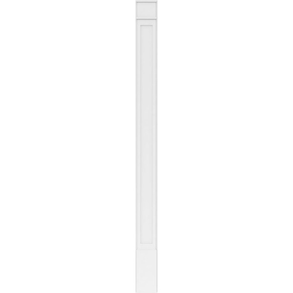 Ekena Millwork Flat Panel PVC Pilaster w/Decorative Capital & Base, 9"W x 120"H x 2"P - PILP09X120FP02-2