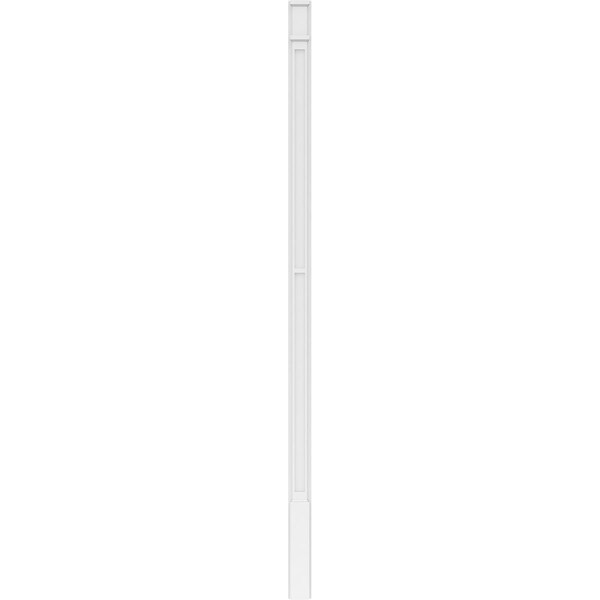 Ekena Millwork Two Equal Flat Panel PVC Pilaster w/Decorative Capital & Base, 4W x 102H x 2P, PR - PILP04X102DFP02-2