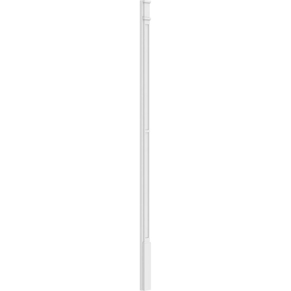 Ekena Millwork Two Equal Flat Panel PVC Pilaster w/Decorative Capital & Base, 4W x 102H x 2P, PR - PILP04X102DFP02-2