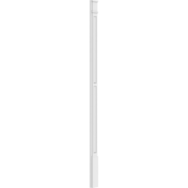 Ekena Millwork Two Equal Raised Panel PVC Pilaster w/Decorative Capital & Base, 5W x 102H x 2P, PR - PILP05X102DRP02-2