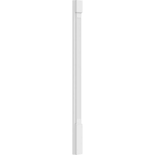 Ekena Millwork Fluted PVC Pilaster w/Standard Capital & Base, 4"W x 60"H x 2"P - PILP04X060FL01-2