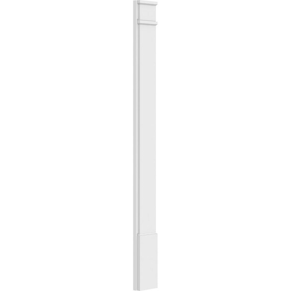 Ekena Millwork Plain PVC Pilaster w/Decorative Capital & Base, 7"W x 72"H x 2"P - PILP07X072SM02-2