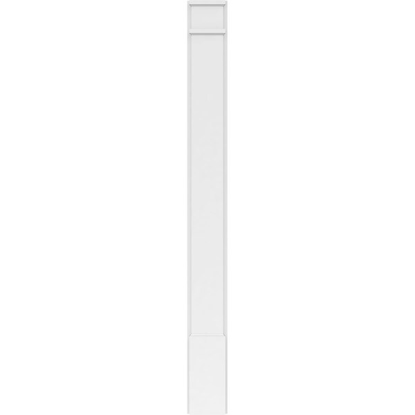 Ekena Millwork Plain PVC Pilaster w/Decorative Capital & Base, 7"W x 72"H x 2"P - PILP07X072SM02-2