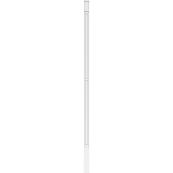 Ekena Millwork Two Equal Raised Panel PVC Pilaster w/Decorative Capital & Base, 4W x 120H x 2P, PR - PILP04X120DRP02-2