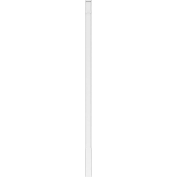 Ekena Millwork Plain PVC Pilaster w/Decorative Capital & Base, 4"W x 108"H x 2"P - PILP04X108SM02-2