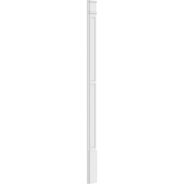 Ekena Millwork Two Equal Flat Panel PVC Pilaster w/Decorative Capital & Base, 6"W x 96"H x 2"P - PILP06X096DFP02-2