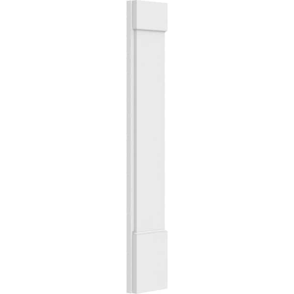 Ekena Millwork Plain PVC Pilaster w/Standard Capital & Base, 8"W x 48"H x 2"P - PILP08X048SM01-2