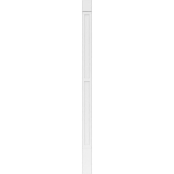 Ekena Millwork Two Equal Flat Panel PVC Pilaster w/Standard Capital & Base, 7"W x 120"H x 2"P - PILP07X120DFP01-2