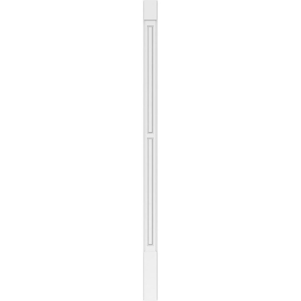 Ekena Millwork Two Equal Raised Panel PVC Pilaster w/Standard Capital & Base, 5"W x 102"H x 2"P - PILP05X102DRP01-2
