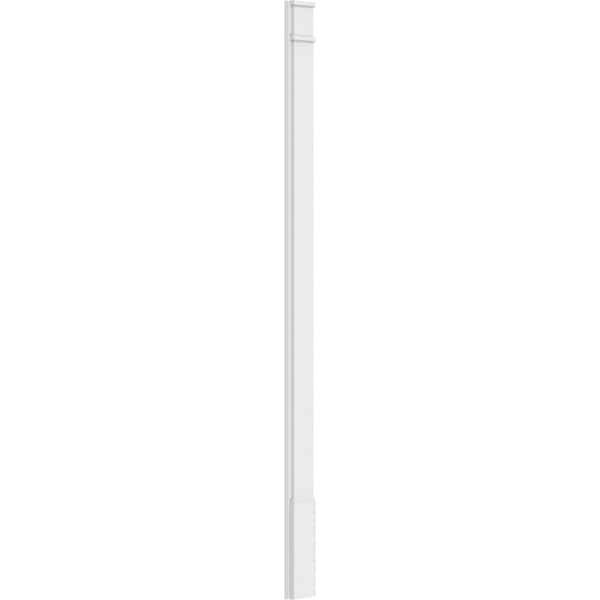 Ekena Millwork Plain PVC Pilaster w/Decorative Capital & Base, 6"W x 102"H x 2"P - PILP06X102SM02-2