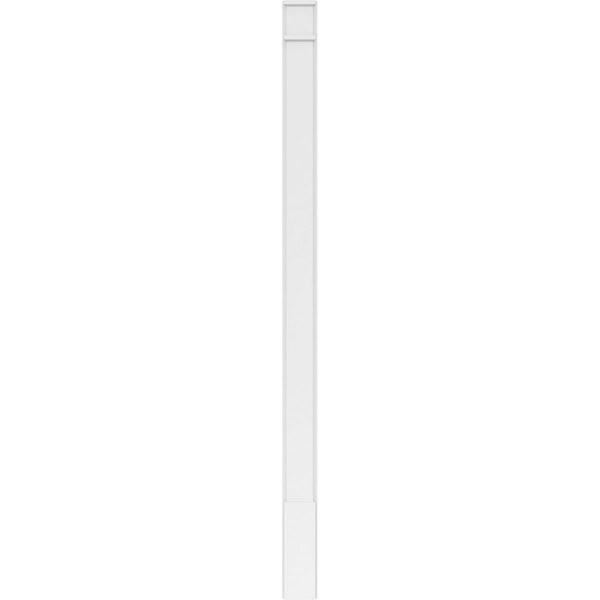 Ekena Millwork Plain PVC Pilaster w/Decorative Capital & Base, 6"W x 102"H x 2"P - PILP06X102SM02-2