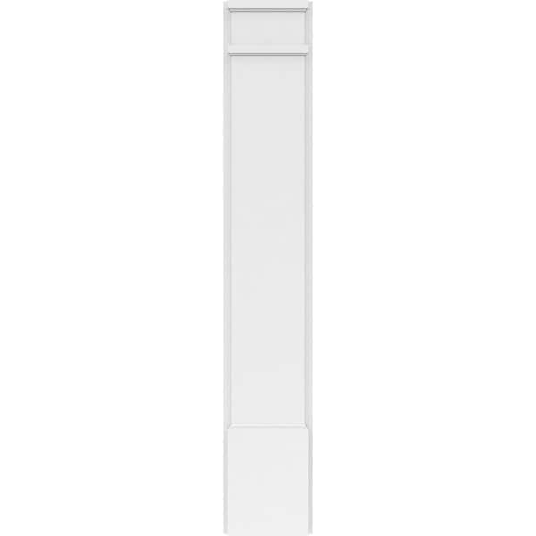 Ekena Millwork Plain PVC Pilaster w/Decorative Capital & Base, 8"W x 48"H x 2"P - PILP08X048SM02-2