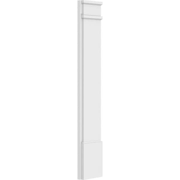 Ekena Millwork Plain PVC Pilaster w/Decorative Capital & Base, 8"W x 48"H x 2"P - PILP08X048SM02-2