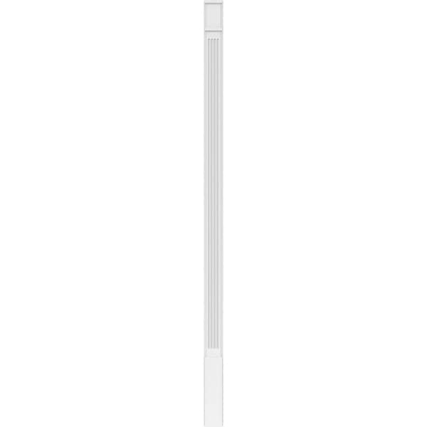 Ekena Millwork Fluted PVC Pilaster w/Decorative Capital & Base, 5"W x 108"H x 2"P - PILP05X108FL02-2