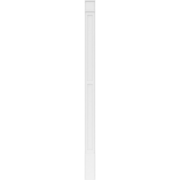 Ekena Millwork Two Equal Flat Panel PVC Pilaster w/Decorative Capital & Base, 7"W x 120"H x 2"P - PILP07X120DFP02-2