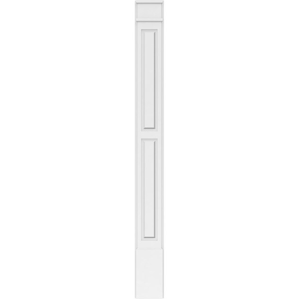 Ekena Millwork Two Equal Raised Panel PVC Pilaster w/Decorative Capital & Base, 8"W x 82"H x 2"P - PILP08X082DRP02-2