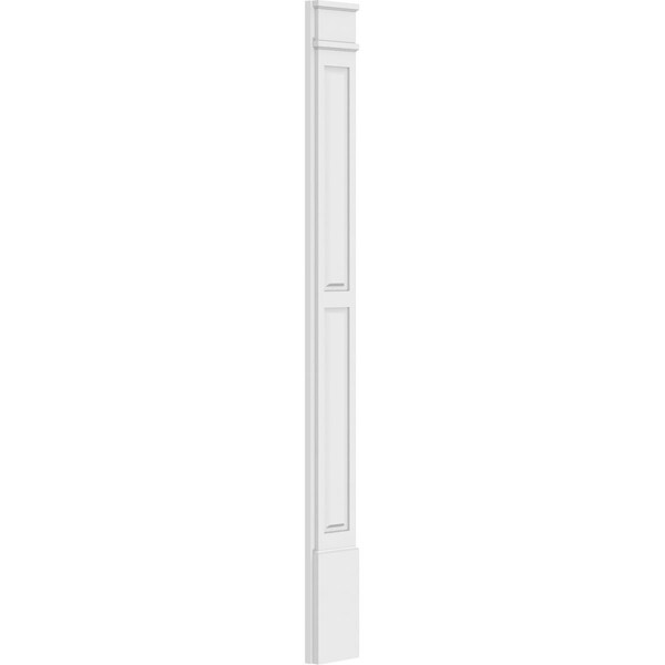 Ekena Millwork Two Equal Raised Panel PVC Pilaster w/Decorative Capital & Base, 8"W x 82"H x 2"P - PILP08X082DRP02-2