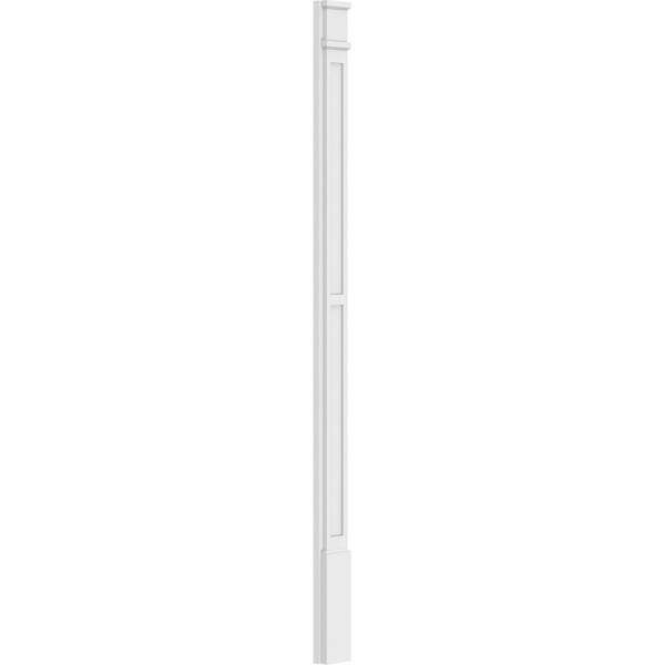 Ekena Millwork Two Equal Flat Panel PVC Pilaster w/Decorative Capital & Base, 5W x 82H x 2P, PR - PILP05X082DFP02-2