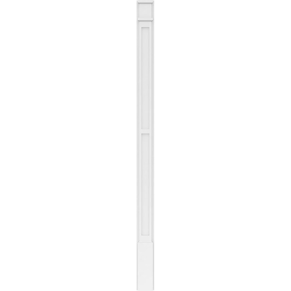 Ekena Millwork Two Equal Flat Panel PVC Pilaster w/Decorative Capital & Base, 5W x 82H x 2P, PR - PILP05X082DFP02-2