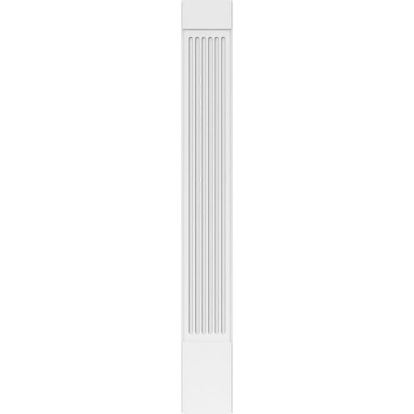 Ekena Millwork Fluted PVC Pilaster w/Standard Capital & Base, 12"W x 96"H x 2"P - PILP12X096FL01-2