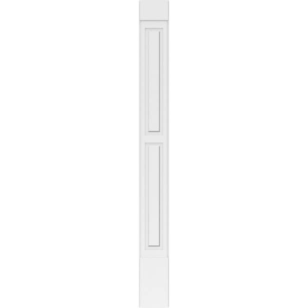Ekena Millwork Two Equal Raised Panel PVC Pilaster w/Standard Capital & Base, 10W x 102H x 2P, PR - PILP10X102DRP01-2