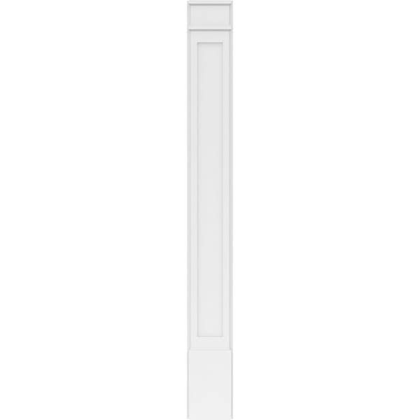 Ekena Millwork Flat Panel PVC Pilaster w/Decorative Capital & Base, 9"W x 82"H x 2"P - PILP09X082FP02-2