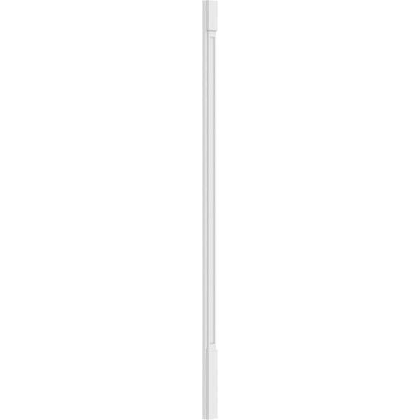 Ekena Millwork Flat Panel PVC Pilaster w/Standard Capital & Base, 4"W x 108"H x 2"P - PILP04X108FP01-2